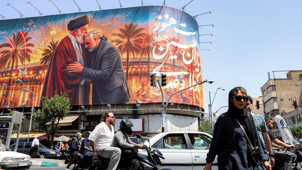 Flowers and a raised fist: Tehran's Grand Mosalla readies for Khamenei farewell